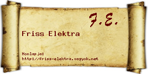 Friss Elektra névjegykártya